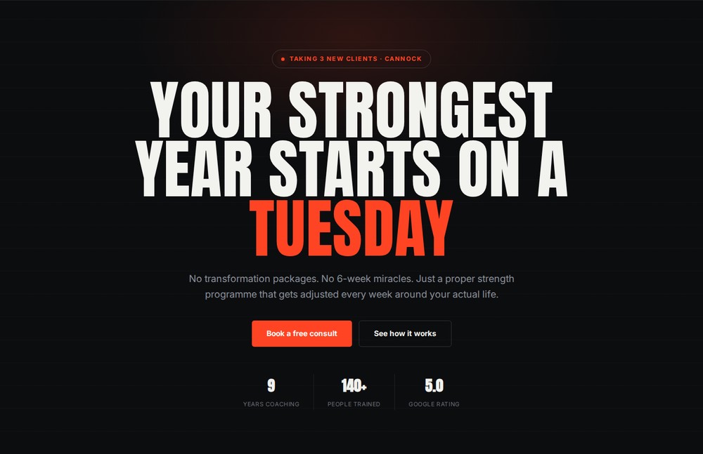 A personal trainer website built by Local Web Lab